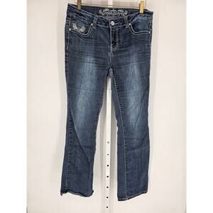 Wax Jean Women's Blue Cotton Blend Straight Leg Jeans Size 11